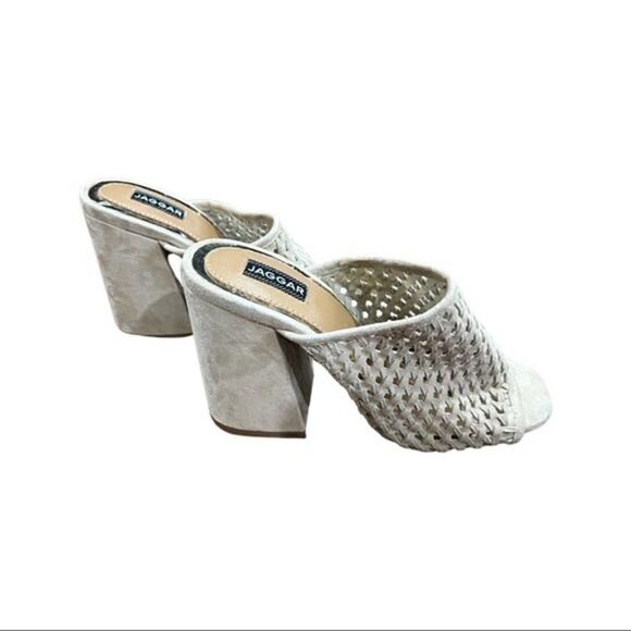 Jaggar nude suede open toe mule heel size 36eur/5 - Picture 5 of 9